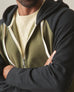 Men's Raglan Colorblock Midweight Full Zip - Deep Olive Black